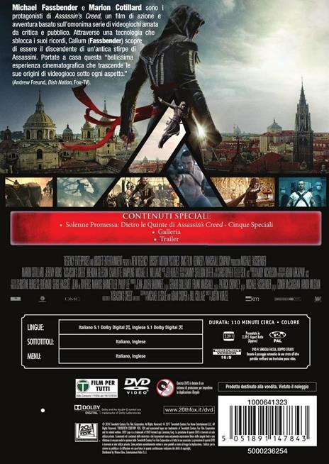 Assassin's Creed (DVD) di Justin Kurzel - DVD - 10