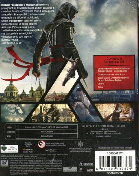 Assassin's Creed (Blu-ray + Blu-ray 3D) di Justin Kurzel - Blu-ray + Blu-ray 3D - 10