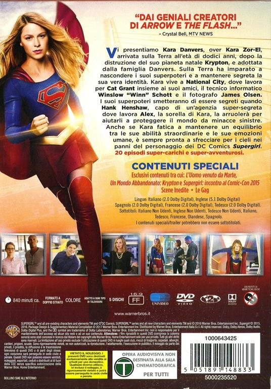 Supergirl. Stagione 1. Serie TV ita (5 DVD) di Glen Winter,Larry Teng,Dermott Downs - DVD - 2