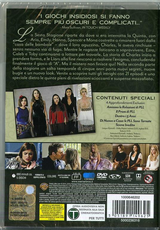 Pretty Little Liars. Stagione 6. Serie TV ita (5 DVD) di Norman Buckley,Ron Lagomarsino,Chad Lowe - DVD - 2