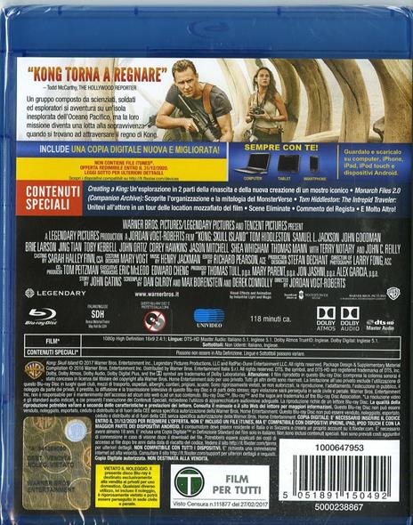 Kong. Skull Island (Blu-ray) di Jordan Vogt-Roberts - Blu-ray - 2