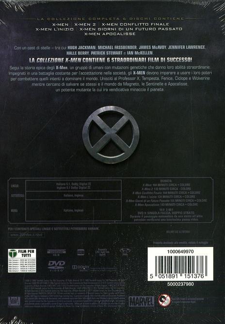 X-Men Complete Collection (6 DVD) di Brett Ratner,Bryan Singer,Matthew Vaughn - 2