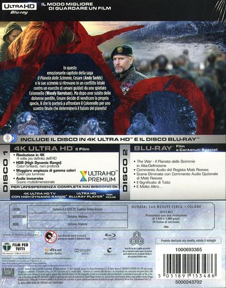The War. Il pianeta delle scimmie (Blu-ray + Blu-ray 4K Ultra HD) di Matt Reeves - 2