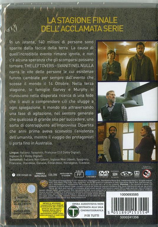 The Leftovers. Svaniti nel nulla. Stagione 3. Serie TV ita (3 DVD) di Mimi Leder,Peter Berg,Carl Franklin - DVD - 2