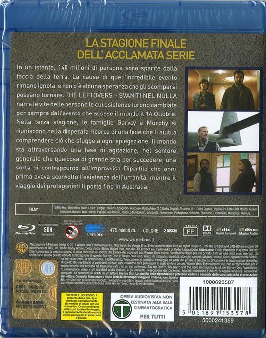 The Leftovers. Svaniti nel nulla. Stagione 3. Serie TV ita (2 Blu-ray) di Mimi Leder,Peter Berg,Carl Franklin - Blu-ray - 2