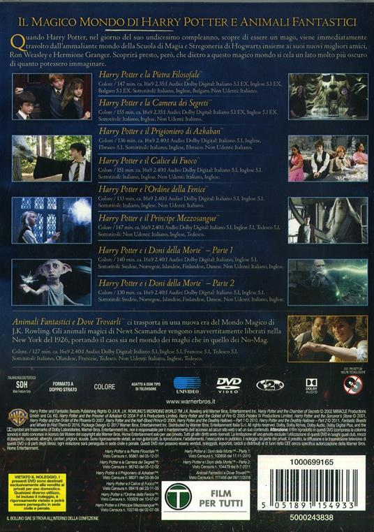 Harry Potter Collezione completa (8 Blu-ray) - Blu-ray - Film di Chris  Columbus , Alfonso Cuaron Fantasy e fantascienza