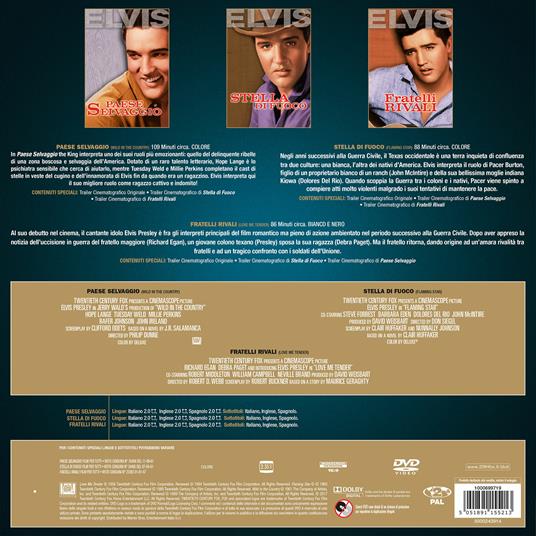 Elvis Presley. Vinyl Edition. Paese selvaggio - Stella di fuoco - Fratelli rivali       (3 DVD) di Philip Dunne,Don Siegel,Robert D. Webb - 3