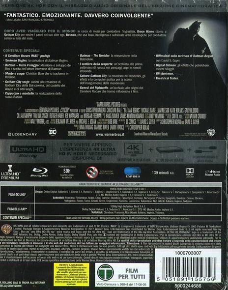 Batman Begins (Blu-ray + Blu-ray 4K Ultra HD) di Christopher Nolan - 2