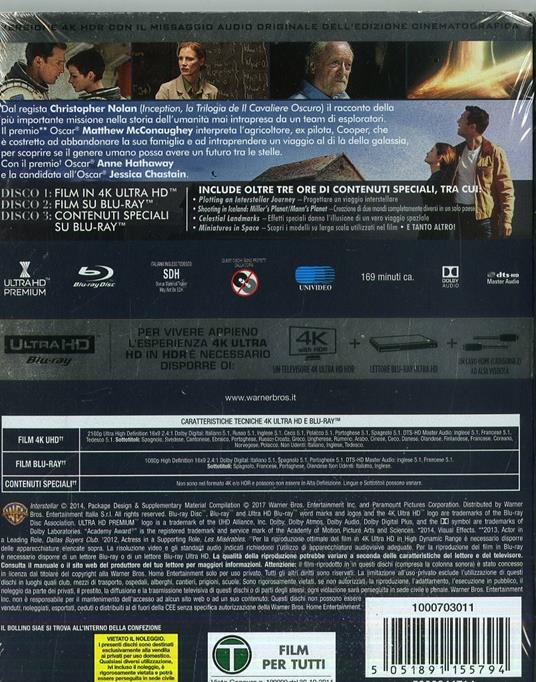 Interstellar (Blu-ray + Blu-ray Ultra HD 4K) di Christopher Nolan - 2