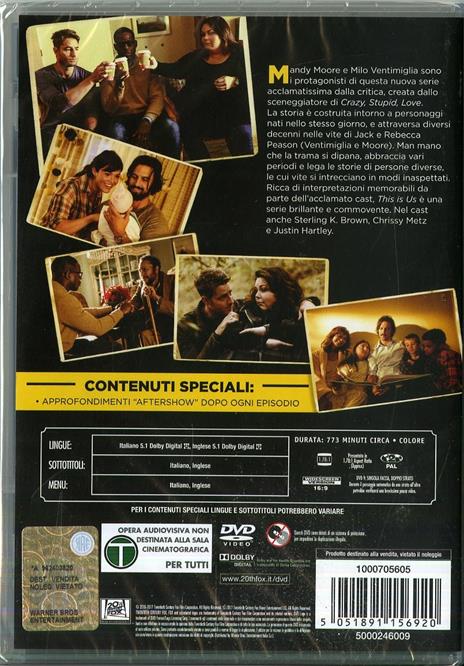 This Is Us. Stagione 1. Serie TV ita (4 DVD) di Ken Olin,Glenn Ficarra,John Requa - DVD - 2