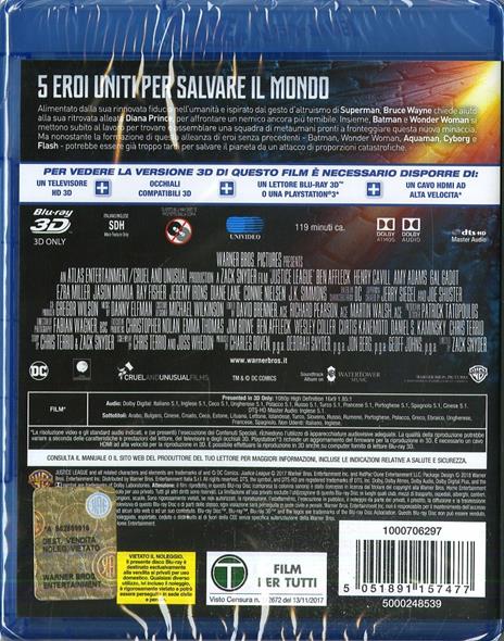 Justice League (Blu-ray 3D) di Zack Snyder - Blu-ray 3D - 2