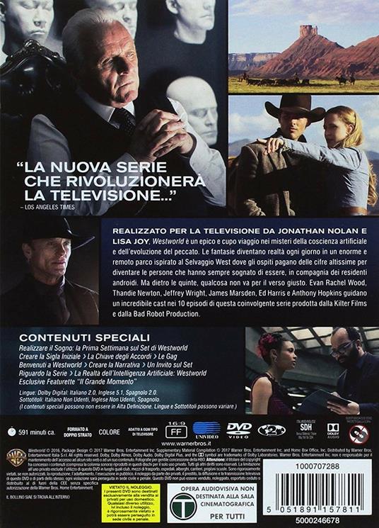 Westworld. Dove tutto è concesso. Stagione 1. Il Labirinto. Standard Pack. Serie TV ita (3 DVD) di Jonathan Nolan,Fred Toye,Jonny Campbell,Richard J. Lewis - DVD - 2