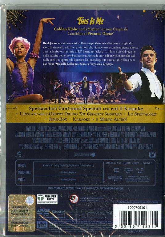 The Greatest Showman (DVD) di Michael Gracey - DVD - 2