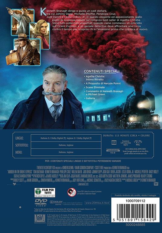 Assassinio sull'Orient Express (DVD) di Kenneth Branagh - DVD - 10