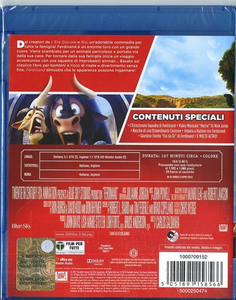 Ferdinand (Blu-ray) di Carlos Saldanha - Blu-ray - 3