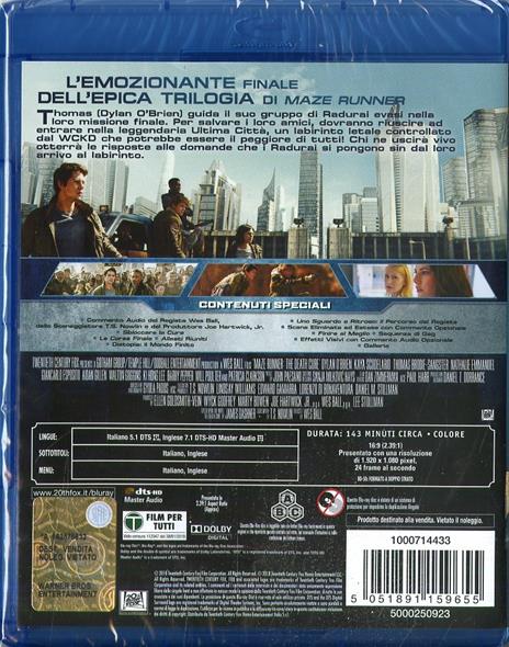 Maze Runner. La Rivelazione (Blu-Ray) di Wes Ball - Blu-ray - 3