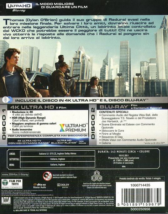 Maze Runner. La Rivelazione (Blu-ray + Blu-ray 4K Ultra HD) di Wes Ball - 3