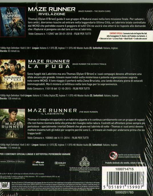 Cofanetto Maze Runner 1-2-3 (3 Blu-ray) di Wes Ball - 2