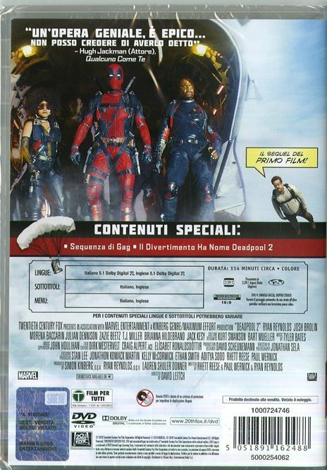 Deadpool 2 (DVD) di David Leitch - DVD - 2