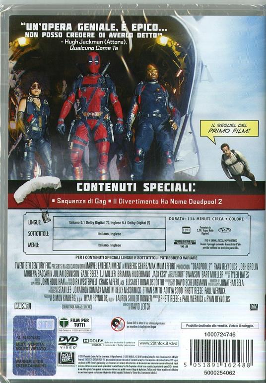 Deadpool 2 (DVD) di David Leitch - DVD - 2