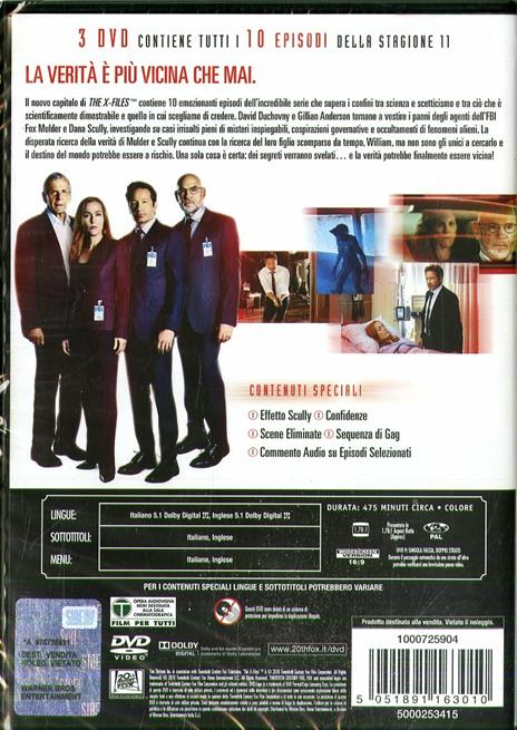 X Files. Stagione 11. Serie TV ita (3 DVD) di Chris Carter - DVD - 3