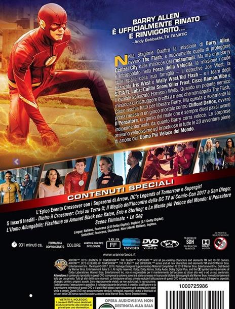 The Flash. Stagione 4. Serie TV ita (DVD) di Dermott Downs,Ralph Hemecker,Glen Winter - DVD - 2