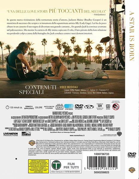 A Star Is Born (DVD) di Bradley Cooper - DVD - 3