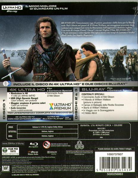 Braveheart (Blu-ray + Blu-ray 4K Ultra HD) di Mel Gibson - Blu-ray + Blu-ray Ultra HD 4K - 2