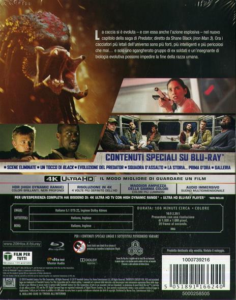 The Predator (Blu-ray + Blu-ray Ultra HD 4K) di Shane Black - Blu-ray + Blu-ray Ultra HD 4K - 2