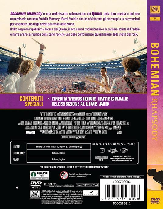 Bohemian Rhapsody (DVD) di Bryan Singer - DVD - 3