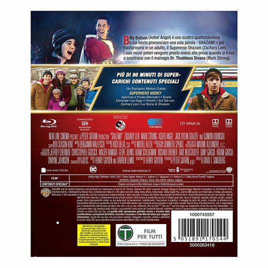 Shazam! (Blu-ray) di David F. Sandberg - Blu-ray - 2