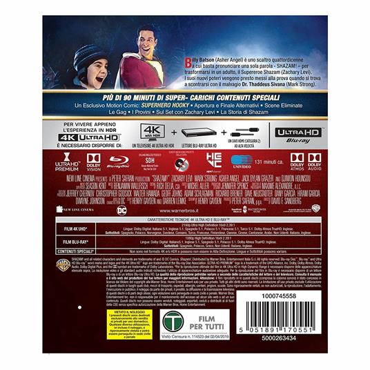 Shazam! (Blu-ray + Blu-ray Ultra HD 4K) di David F. Sandberg - Blu-ray + Blu-ray Ultra HD 4K - 2