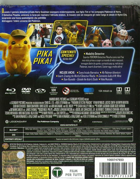 Detective Pikachu. Con Steelbook (Blu-ray) di Rob Letterman - Blu-ray - 2