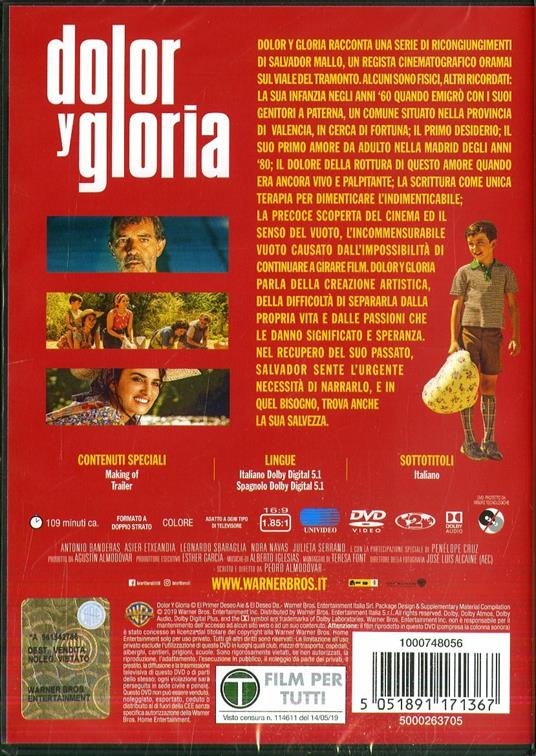 Dolor y Gloria (DVD) di Pedro Almodóvar - DVD - 2