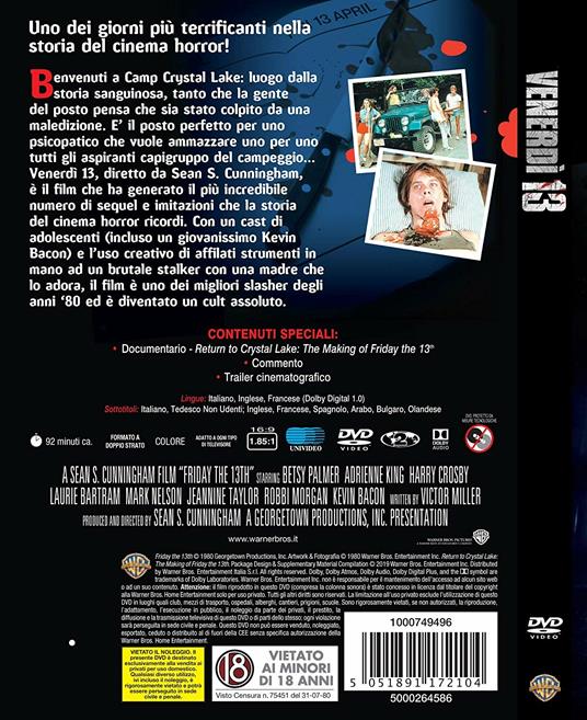 Venerdì 13. Horror Maniacs (DVD) di Sean S. Cunningham - DVD - 2