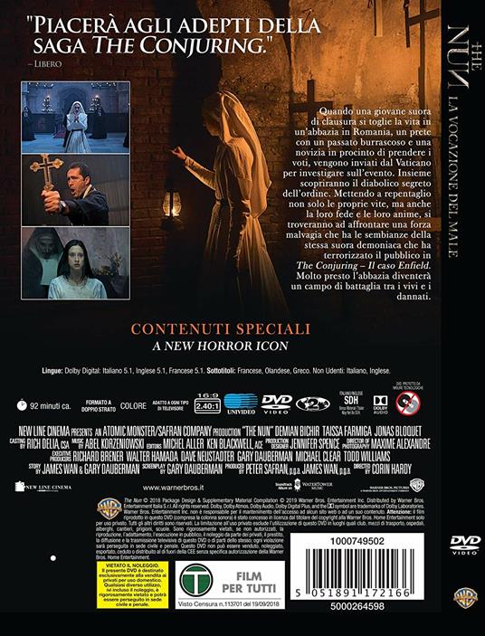 The Nun. La vocazione del male. Horror Maniacs (DVD) di Corin Hardy - DVD - 2