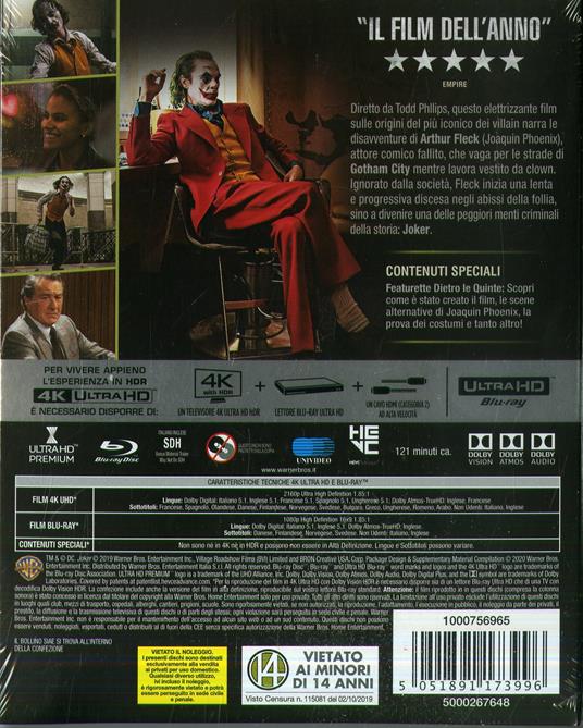 Joker (Blu-ray + Blu-ray Ultra HD 4K) di Todd Phillips - Blu-ray + Blu-ray Ultra HD 4K - 3