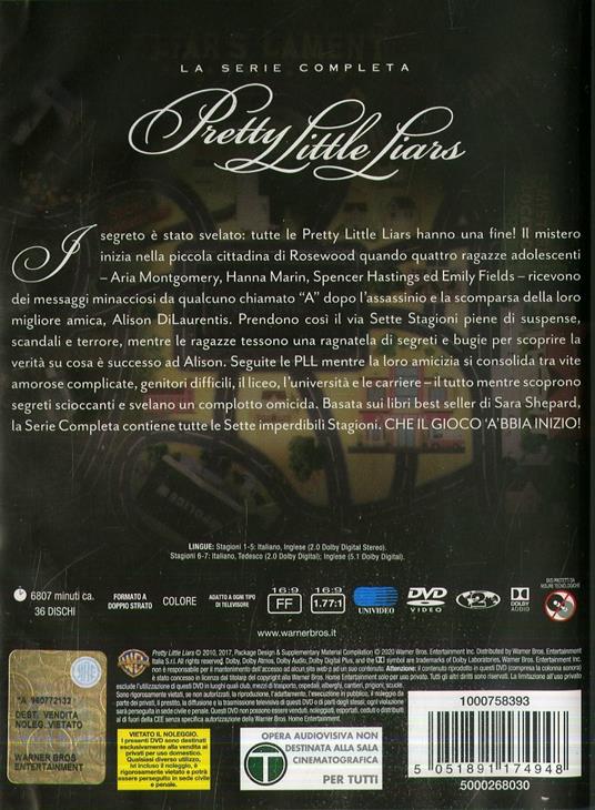 Pretty Little Liars. La serie completa. Stagioni 1-7. Serie TV ita (36 DVD) di Norman Buckley,Ron Lagomarsino,Chad Lowe - DVD - 2