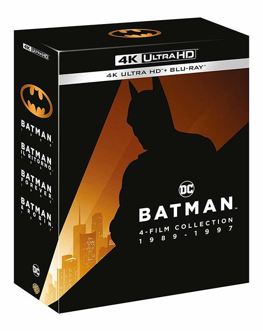 Batman Anthology. 4 Film Collection (Blu-ray + Blu-ray Ultra HD 4K) di Michael Keaton,Jack Nicholson,Kim Basinger,Arnold Schwarzenegger,George Clooney,Val Kilmer,Nicole Kidman,Danny DeVito,Michelle Pfeiffer,Christopher Walken