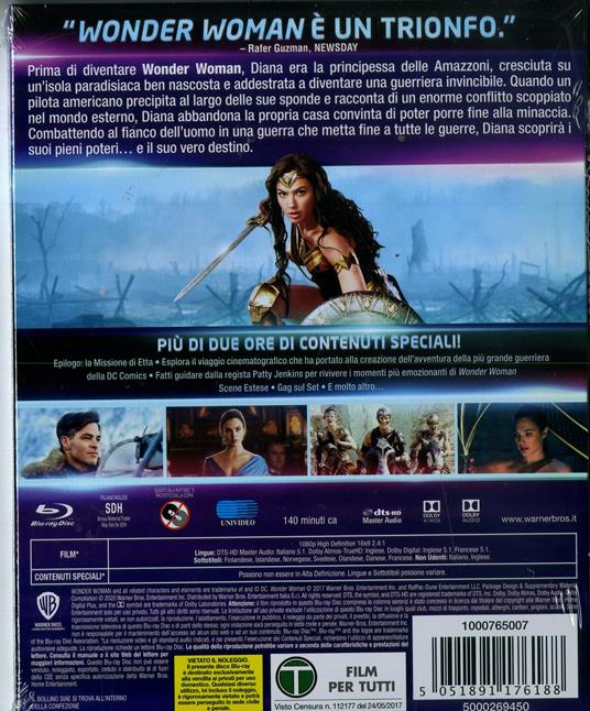 Wonder Woman. Collezione DC Comics (Blu-ray) di Patty Jenkins - Blu-ray - 2