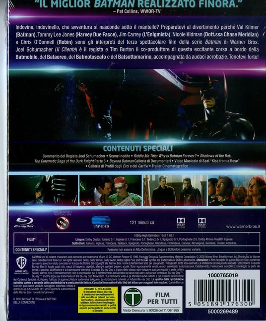Batman Forever. Collezione DC Comics (Blu-ray) di Joel Schumacher - Blu-ray - 2