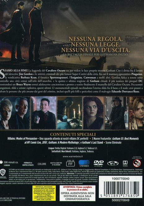 Gotham. Stagione 5. Serie TV ita (3 DVD) di T.J. Scott,Danny Cannon,Paul A. Edwards - DVD - 2