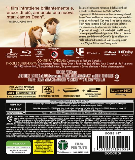 La valle dell'Eden (Blu-ray + Blu-ray Ultra HD 4K) di Elia Kazan - Blu-ray + Blu-ray Ultra HD 4K - 2