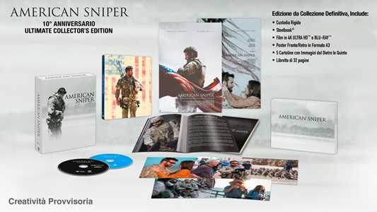 Film American Sniper. Steelbook (Blu-ray + Blu-ray Ultra HD 4K) Clint Eastwood