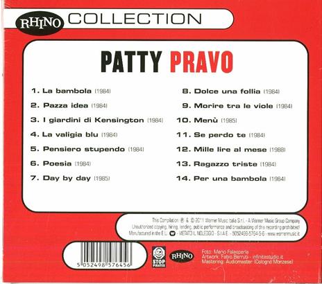 Rhino Collection (Digipack) - CD Audio di Patty Pravo - 2