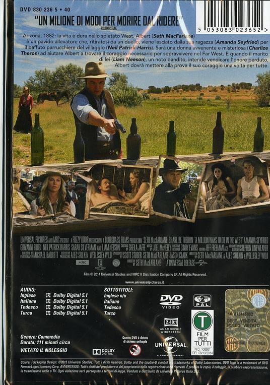 Un milione di modi per morire nel West di Seth MacFarlane - DVD - 2