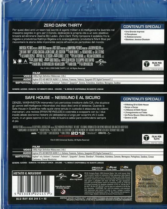 Zero Dark Thirty. Safe House (2 Blu-ray) di Kathryn Bigelow,Daniel Espinosa - 2