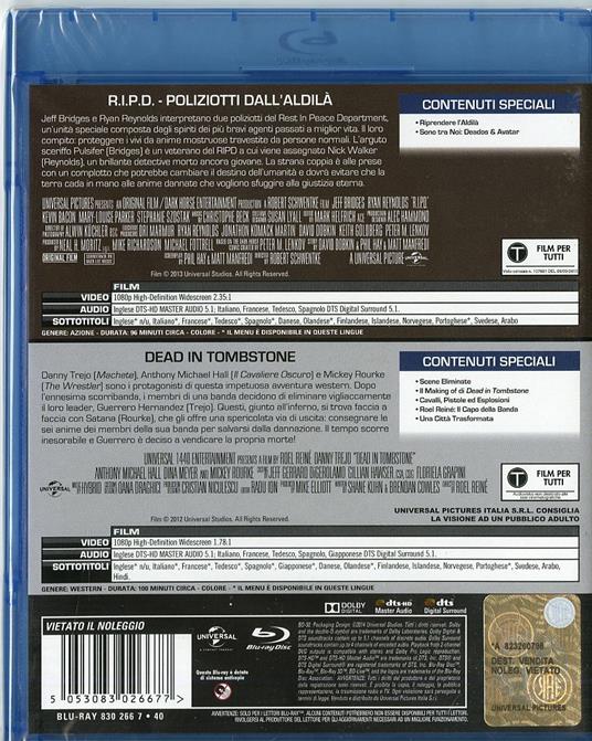 R.I.P.D. Poliziotti dall'aldilà. Dead in Tombstone (2 Blu-ray) di Roel Reiné,Robert Schwentke - 2