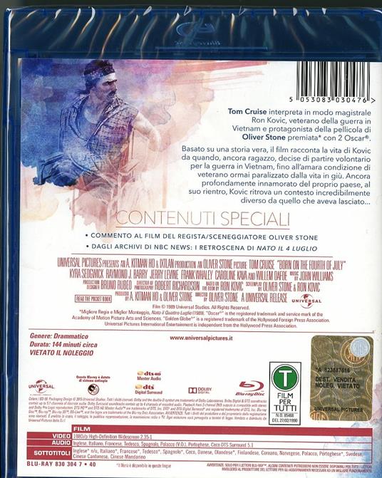 Nato il quattro luglio di Oliver Stone - Blu-ray - 2