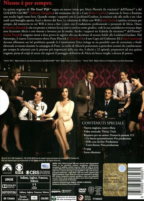The Good Wife. Stagione 5 (Serie TV ita) (6 DVD) di Brooke Kennedy,Jim McKay,David Platt - DVD - 2